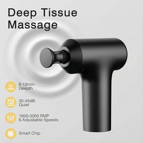 Nsyfe Deep Tissue Massage Gun, 3200RPM Professional Percussion Muscle Massager for Pain Relief & Recovery, Quiet Electric ...