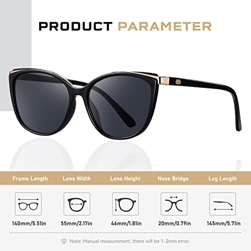 Colrea Trendy Cat Eye Sunglasses for Women Fashion Cateye UV400 Protection Glasses CL22017