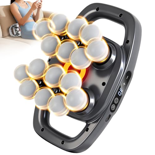 16-Head Massage Gun, 3 Modes & 30 Levels, Electric Massage Tool for Shoulder, Waist, Legs, Back Massager for Pain Relief D...