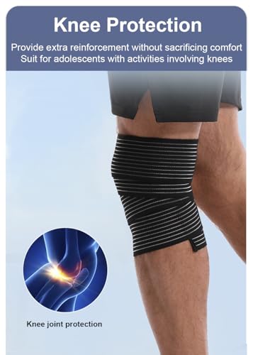 2 Pack Knee Wraps for Pain Relief, Knee Wrap Knee Compression Sleeve Knee Sleeves for Men Women Compression Knee Brace, Kn...