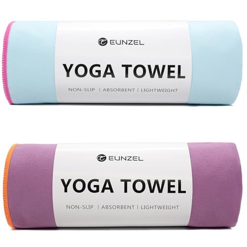 Eunzel Hot Yoga Towel Non-Slip Yoga Mat Towel Ultra-Absorbent Microfiber Towel for Hot Yoga, Pilates，Bikram and Workout 2...