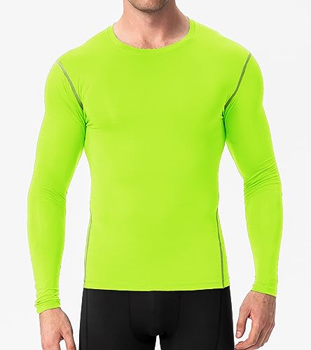 SPVISE Men's Athletic Compression Shirts Long Sleeve Workout T-Shirt Rash Guard Base Layer Top Basketball Undershirt Cool Dry