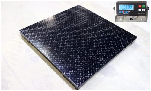 SellEton Non-NTEP Floor Scales, Accurate Pallet Scales with Smart Digital Indicator for Warehouse Shipping and Medium Duty...