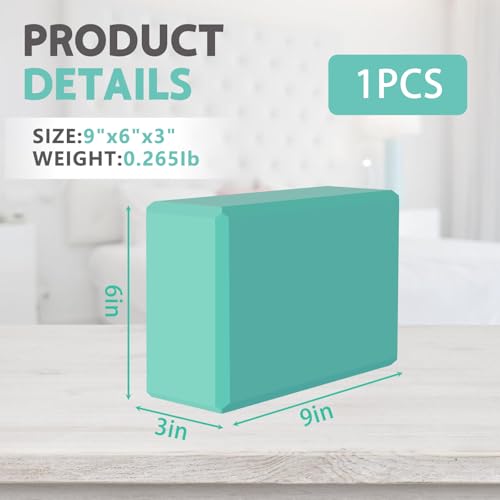 MBHKRRS 9"x6"x3" Yoga Blocks, Soft Non-Slip Surface Premium Foam Blocks, Supportive, Lightweight, Odor Resistant, Yoga Acc...