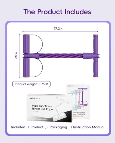 ArkPack Pedal Resistance Band with Handle,6-Tubes Elastic Pull Rope Fitness Foot Pedal Resistance Bands for Women Girls Be...