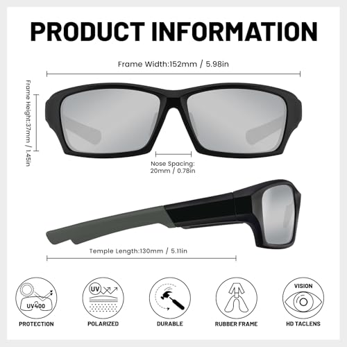 RSQQAV Polarized Sports Sunglasses for Men Women,Driving Fishing Cycling Mountain Bike Sunglasses UV400 Protection
