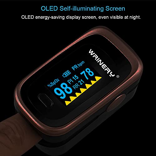 Oxygen Saturation Monitor, Wrinery Premium Pulse Oximeter Fingertip, Oxygen Monitor, O2 Saturation Monitor, OLED Portable ...