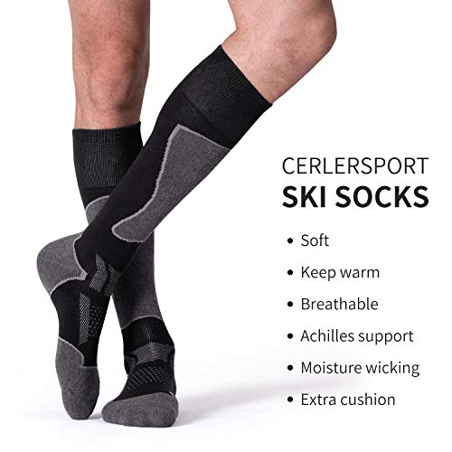 CS CELERSPORT 2/3/4 Pack Ski Socks for Men and Women Skiing, Snowboarding, Winter Performance Socks