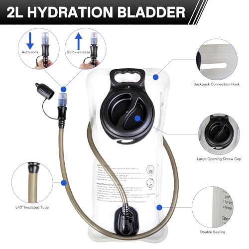 OUTSKIRT Hydration Backpack with 2L Water Bladder, Lightweight and Breathable Running Hydration Pack, Water Backpack for H...