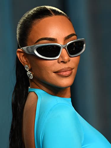 AIEYEZO Y2K Sunglasses Womens Mens Wrap Around Sports Sun Glasses Fashion Oval Thick Frame Ladies Shades