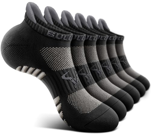 BULLIANT Men Running Socks,Active Ankle Socks No Show For Men With Cushioned Footbed Arch Support Breathable Wicking