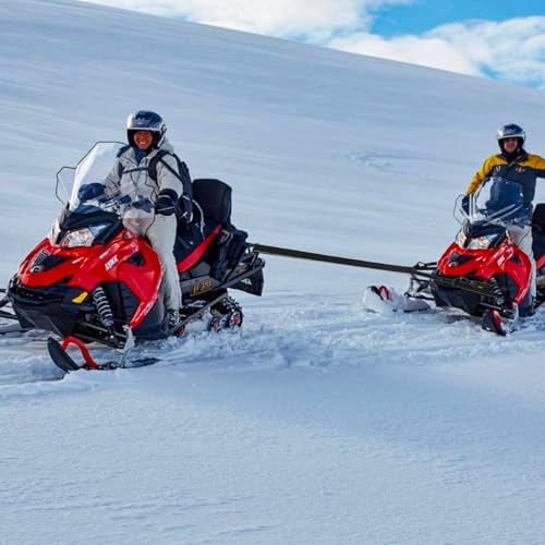 20ft Snowmobile Tow Straps, Heavy-Duty Tow Rope with Two Black Metal Hooks, Emergency Safety Tool Accessories Kit for Sle...