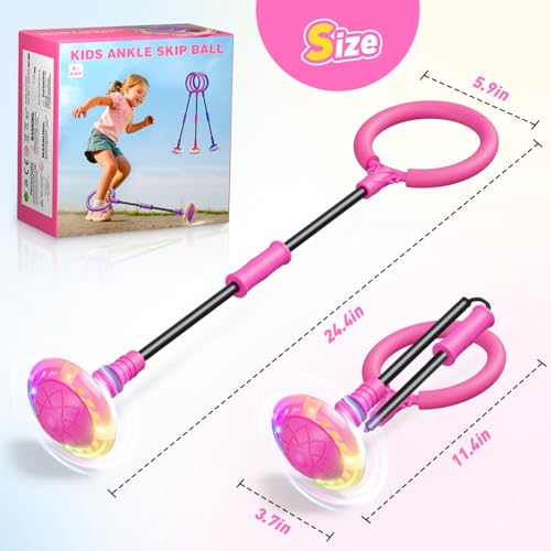 HopeRock Skip Ball Toy for Girls Ages 6-10,Girl Birthday Gifts,3 Fun Modes,Flashing Light-Up Wheel,LED Digital Counter,Rep...