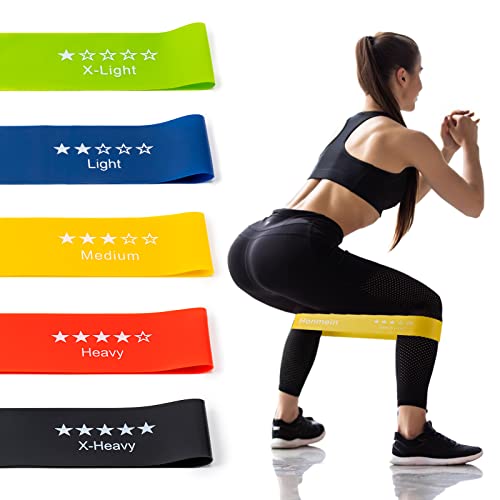 Honmein Resistance Bands for Working Out, Exercise Bands with 5 Resistance Levels Fit for Home Fitness, Strength Training,...