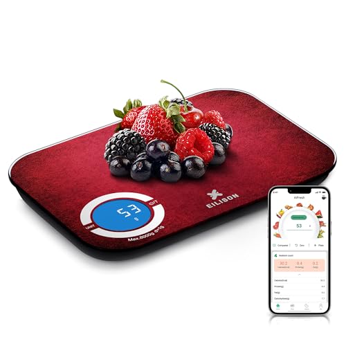 EILISON Smart Kitchen Scale with Bluetooth App, High-Precision Digital Food Scale for Baking, Cooking & Diet, 8000 Food Da...