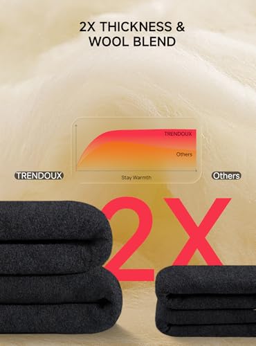 TRENDOUX Thermal Underwear For Men: Warm Thick Wool Long Johns With Polar Fleece Lined, Mens Stretchy Soft Winter Base Layer