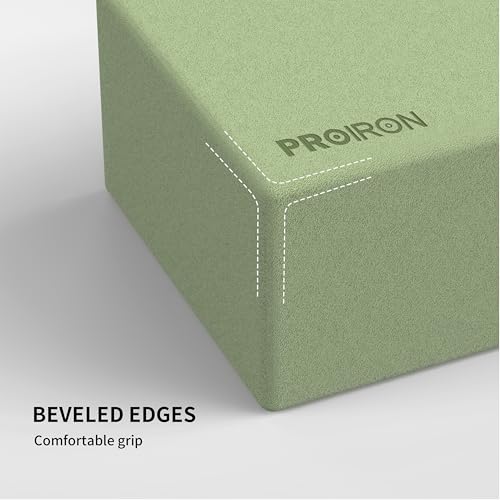 PROIRON Yoga Blocks, 2 Pack Supportive High Density Premium Eva Foam, Soft Non-Slip Surface with Curved Edges Stretch Bloc...