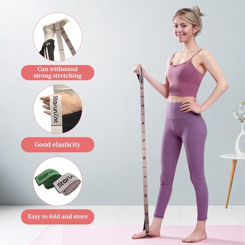 Yoga Stretch Strap for Flexibility, 2 Pack – 10 Loops Stretching Strap for Yoga, Pilates & Physical Therapy, Elastic Non-S...