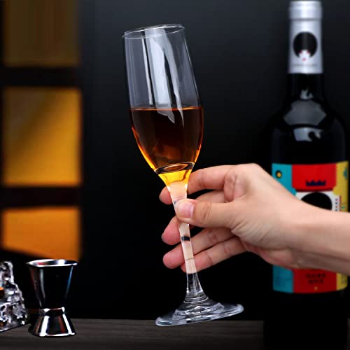 Cadamada 6 oz Champagne Flutes Glass, Wine Flutes Set of 12, for Champagne, Wine, High-End Banquets, Parties, Bars, Weddin...