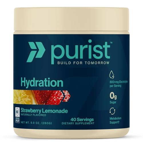 Purist Electrolyte Powder | Water Hydration with 800mg Electrolytes Sugar Free Stevia Drink Mix | Zero Artificial Ingredie...