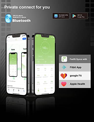 Body Fat Scale, Smart Bathroom Weight Scale, BMI Body Composition Monitor, High Precision Health Analyzer with Smartphone ...