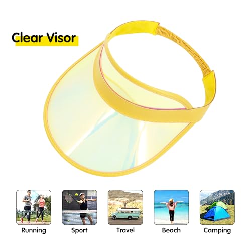 Surkat Plastics Clear Sun Visors UV Protection Hat Cap Headwear Sunhat for Golf Tennis Beach Cycle