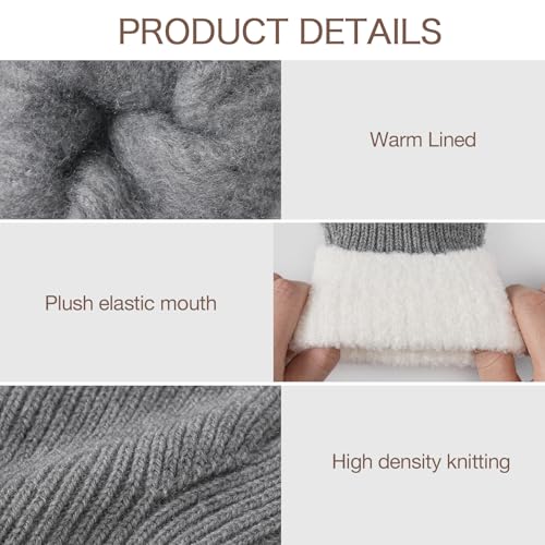 Pleneal Winter Gloves for Women, Warm Touchscreen Texting Knit Fleece Lined Thermal Glove for Cold weather