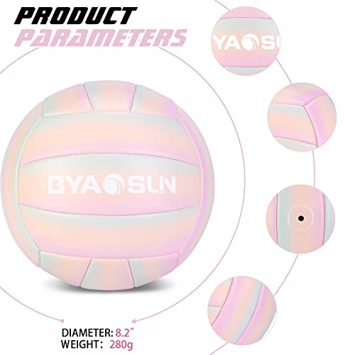 BYAOSUN Soft Official Volleyball for Indoor Outdoor Beach, Size 5 Training Volleyball for Beginner Teenager Adult