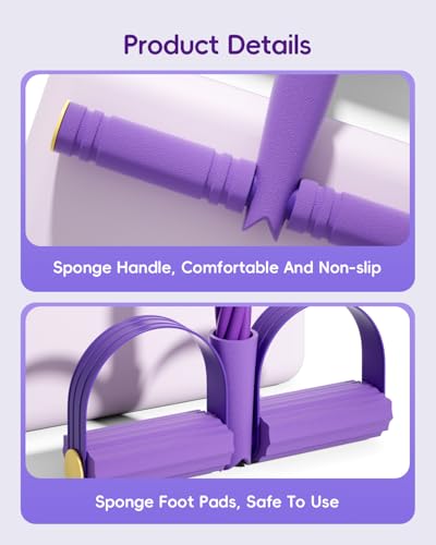 ArkPack Pedal Resistance Band with Handle,6-Tubes Elastic Pull Rope Fitness Foot Pedal Resistance Bands for Women Girls Be...