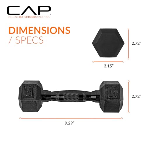CAP Barbell Coated Dumbbell Weight | Multiple Options Pairs & Sets