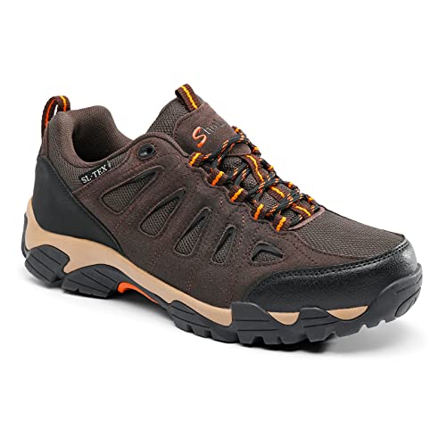 SHULOOK Men's Waterproof Hiking Shoes Lightweight Anti Slip Outdoor Ankle Boots Breathable Hike Trekking Trails Shoe