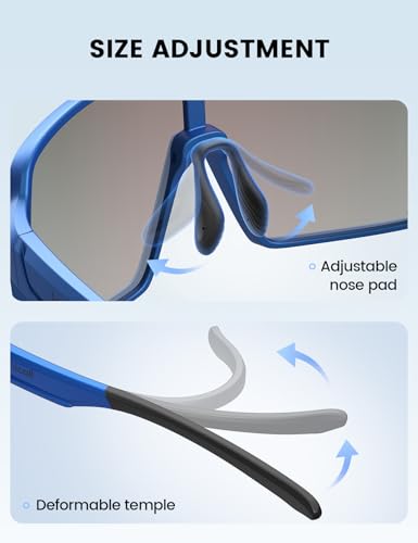 Lamicall XL Size Polarized Sports Sunglasses for Men Women, Large UV400 Protection Sun Glasses, Running Cycling Baseball