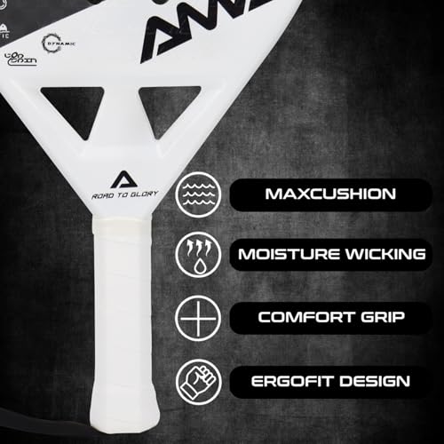 AMA SPORT Padel Racket Carbon Fiber Surface with EVA Memory Flex Foam Core Padel Tennis Racket Lightweight Paddle Tennis R...