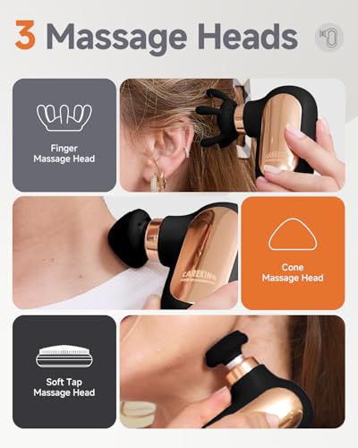 CAREKING Mini Massage Gun, Deep Tissue Small Muscle Massager for Pain Relief, Travel Massage Gun for Neck Shoulder Thigh B...