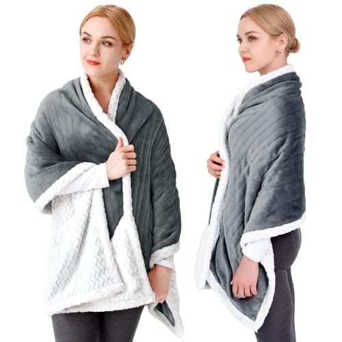 Comfytemp Wearable Heated Blanket- 70" x 23" Electric Shawl Throw Wrap for Women, Warm for Mom Wife, 3 Heat Settings & 4H ...