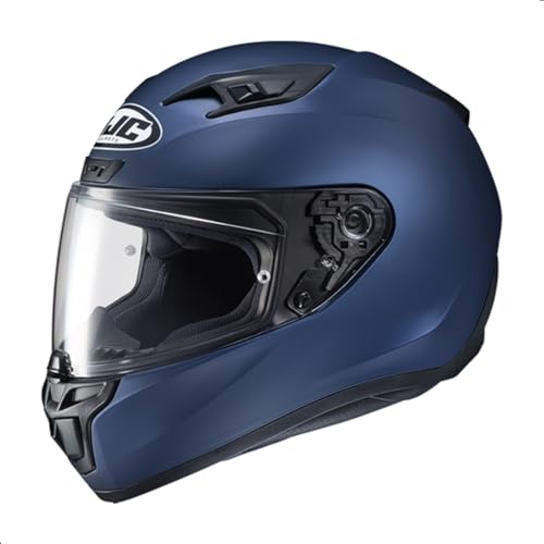 HJC i10 Solid Full Face Motorcycle Helmet with HJ-31 Pinlock Shield, DOT & SNELL Approved (Semi Flat Metallic Blue, X-Large)