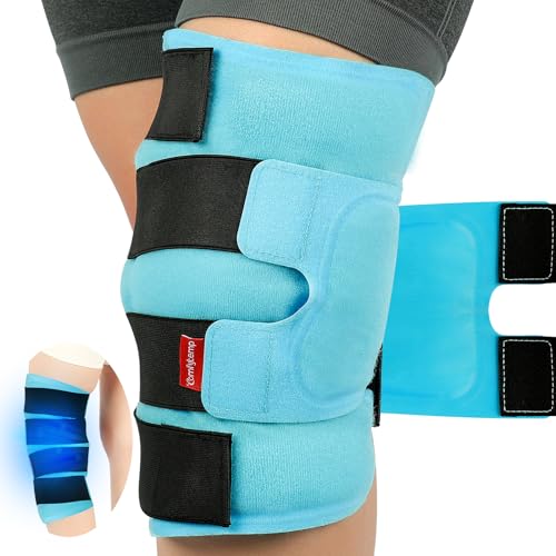 Comfytemp Large Knee Ice Pack Wrap Reusable Gel, FSA Eligible HSA, Knee Cold Compression Brace for Injuries, Pain Relief, ...