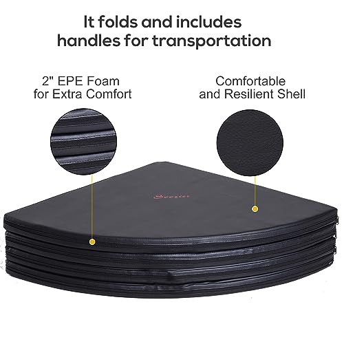 Soozier Pole Dance Mat, 2"T x 5'W Folding Pole Crash Mat for Home, Lightweight and Foldable