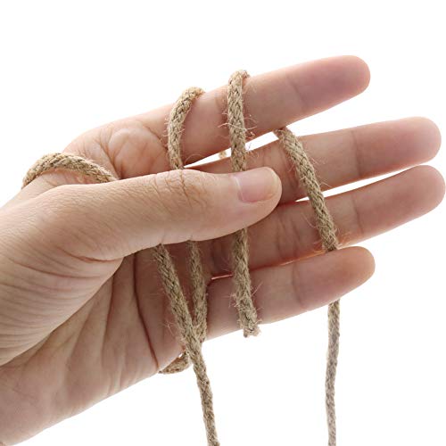 Tenn Well Jute Twine, 200Feet 3.5mm Braided Jute Rope, Natural Twine String for Crafts, Gift Wrapping, Gardening, Recyclin...