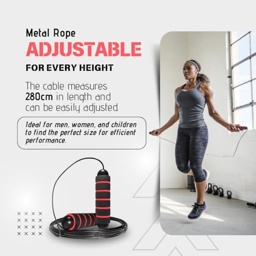 Rmg8 Fit Dynamic Agility Jumping Rope with Smooth Rotation and Adjustable Length, Ideal for Women, Men, and Kids, Enhanced...