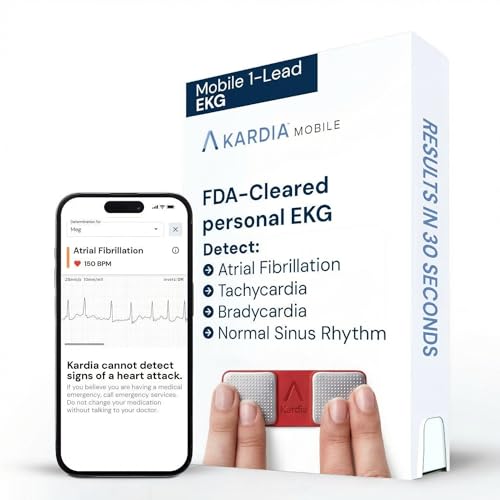 KardiaMobile 1-Lead EKG Monitor, Medical-Grade FDA-Cleared Personal Heart Monitor, Detects Normal, AFib & Arrhythmias, Unl...