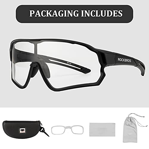 ROCKBROS Photochromic Sunglasses for Men Cycling Sunglasses Sports Bike Glasses