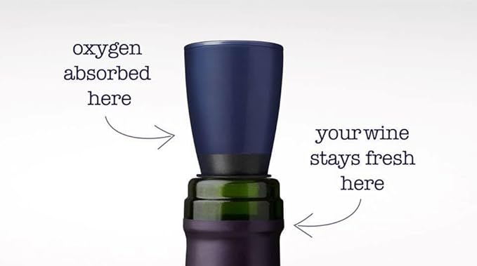 Repour Wine Saver and Stopper - Removes Oxygen, Preserving and Keeping Wine As Fresh As The Day The Bottle Was Opened - 24-Pack Blue