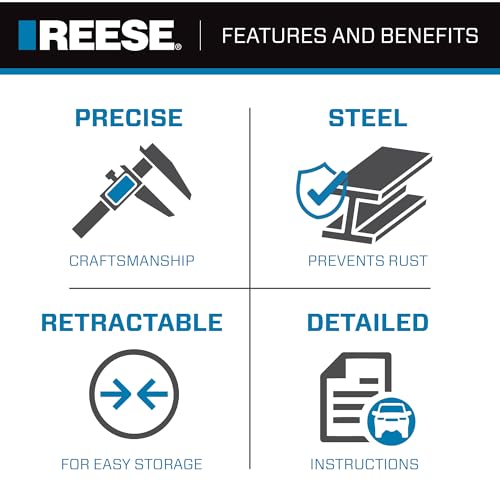 Reese Powersports 2060300 Retractable Transom Tie Down, 2 Inch x 43 Inch, 833 lbs. working load limit and 2,500 lbs. break...