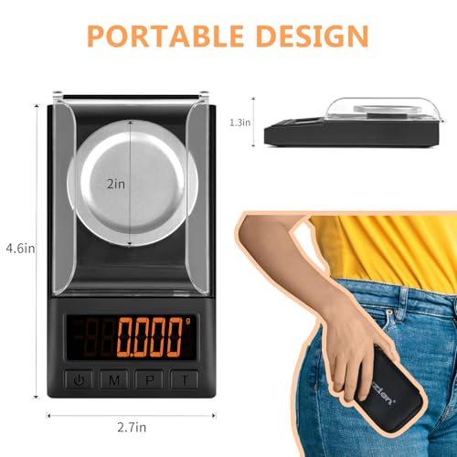 Fuzion Milligram Scale 50g x 0.001g, Mg Scale with 9-in-1 Design - Micro Scale, Powder Scale for Reloading with Portable C...