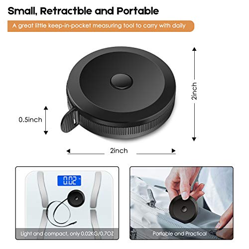 iBayam 2 Pack Tape Measure Measuring Tape for Body Fabric Sewing Tailor Cloth Knitting Vinyl Home Craft Measurements, 60-I...