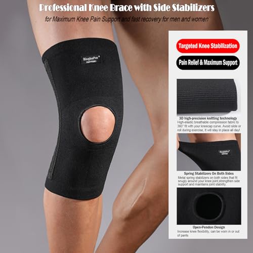 BingboPro Professional Knee Brace With Stabilizer For Men Women,Compression Knee Sleeve Support Brace for Pain Relief, Fas...