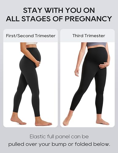 CRZ YOGA Butterluxe Maternity Leggings 25" - Over The Belly Buttery Soft Workout Activewear Yoga Womens Pregnancy Pants