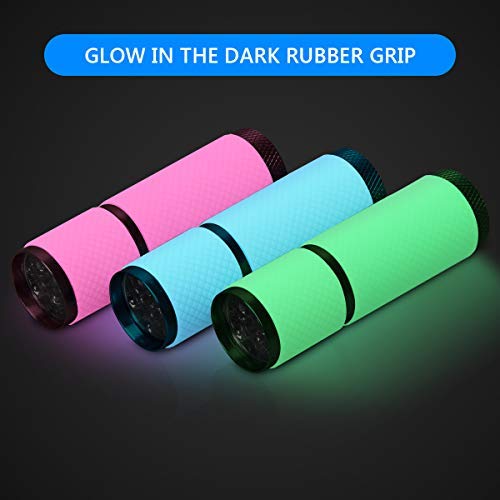 Coolrunner Led Flashlight Set - 3Pcs Portable Nail Dryer With 9 Leds, Mixcolor Aluminum Design