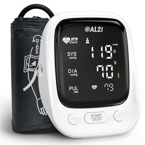 @AL21 Blood Pressure Monitor for Home Use, Upper Arm Digital Accurate and Portable Blood Pressure Monitor with Large Cuff,...